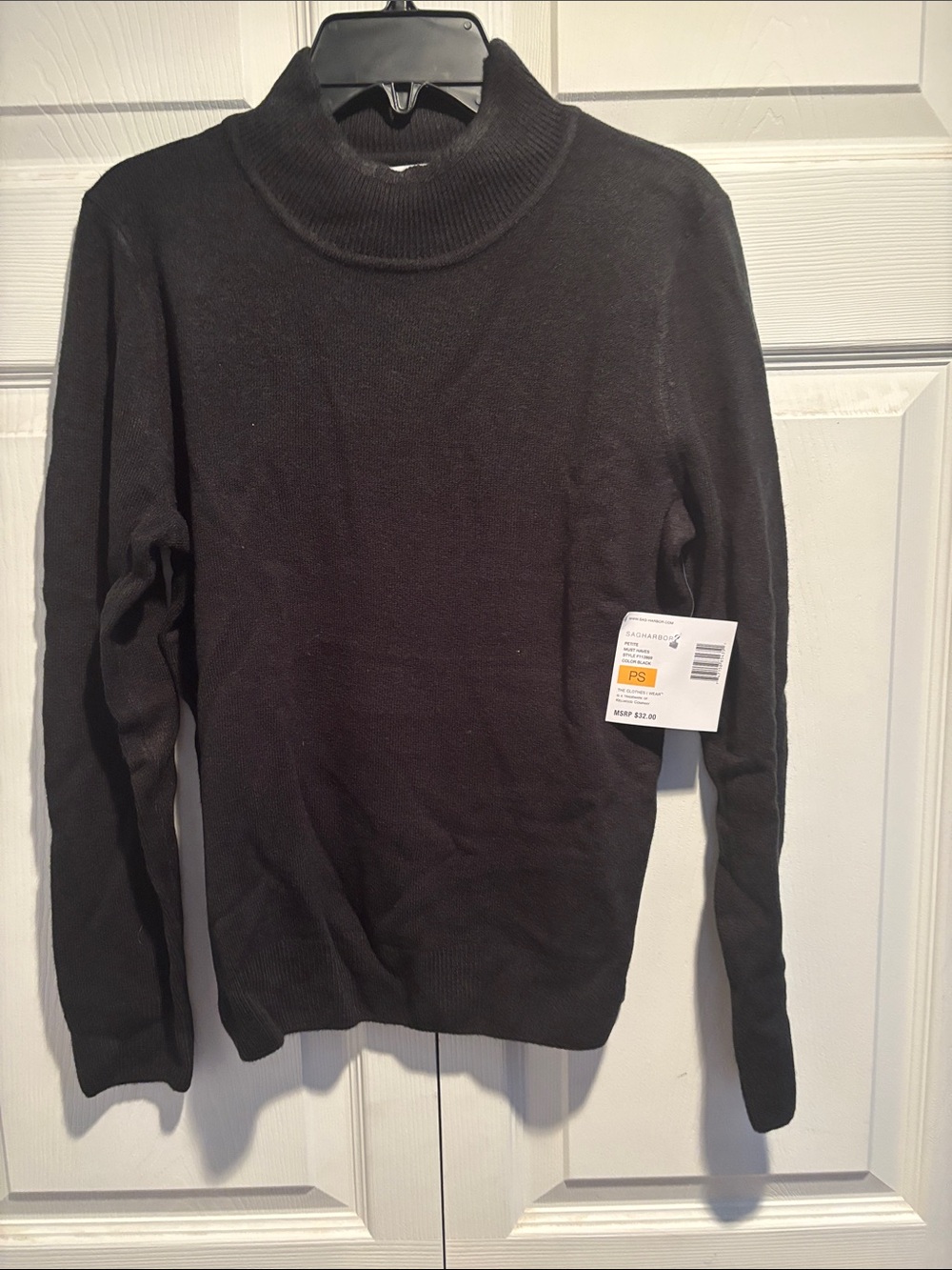 Sag Harbor Black Turtleneck Sweater